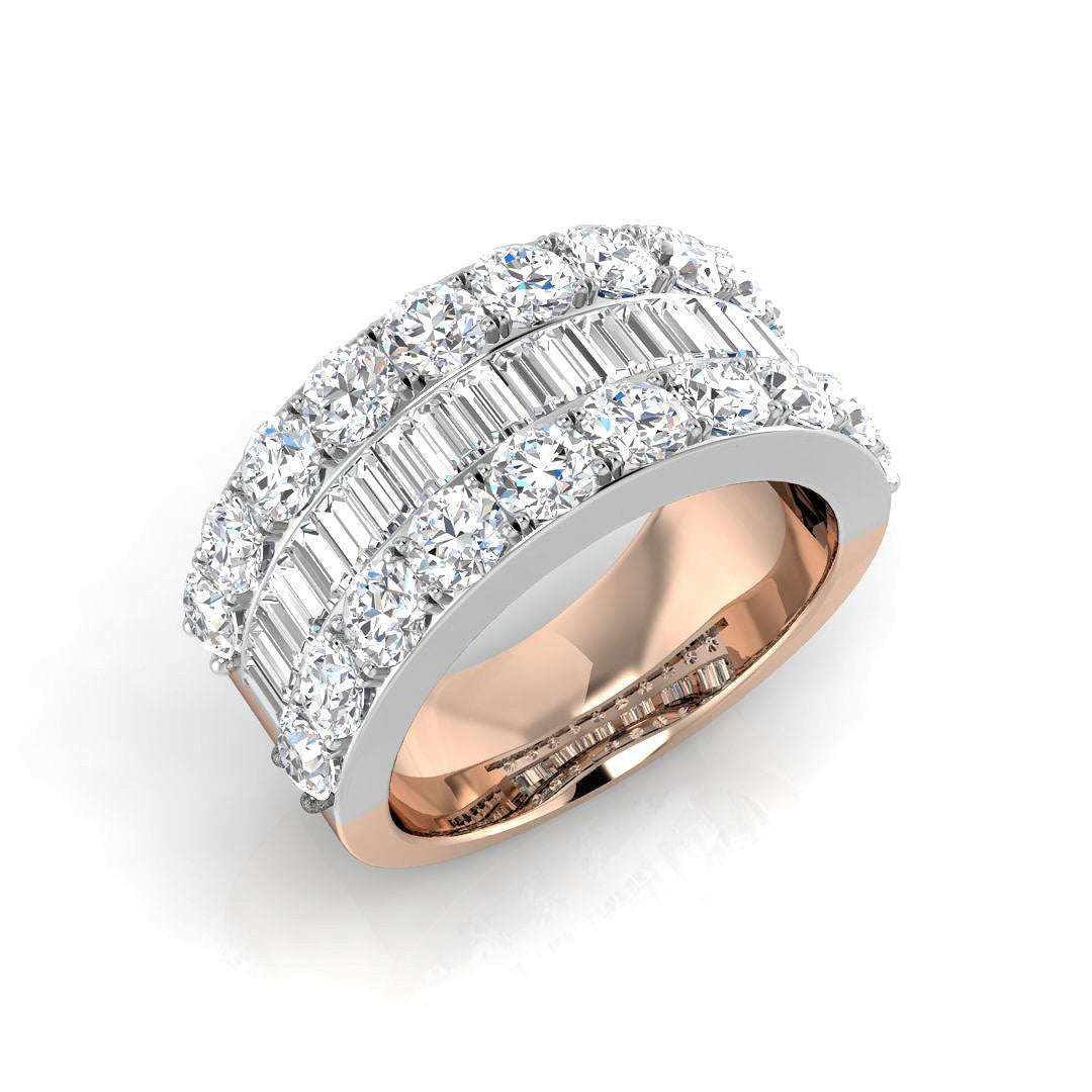 Baguette & Brilliant Diamond Ring 3.0ct–3.03ct – SL9044 – 18k Rose Gold