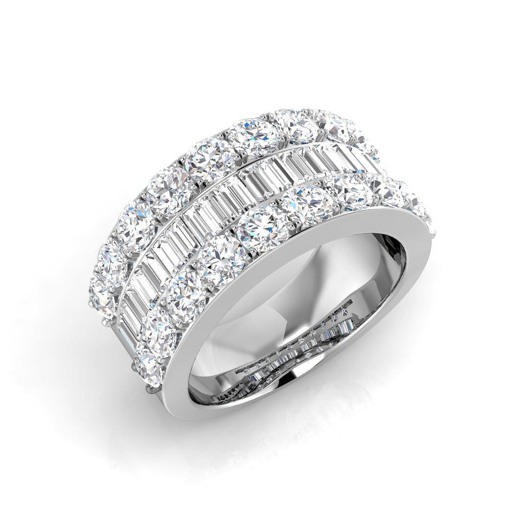 Baguette & Brilliant Diamond Ring 3.0ct–3.03ct – SL9044 – 18k White Gold