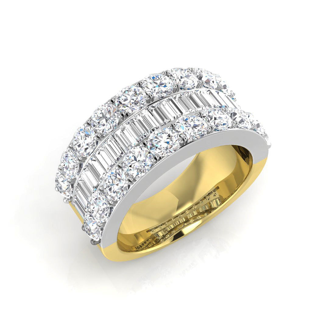 Baguette & Brilliant Diamond Ring 3.0ct–3.03ct – SL9044 – 18k Yellow Gold