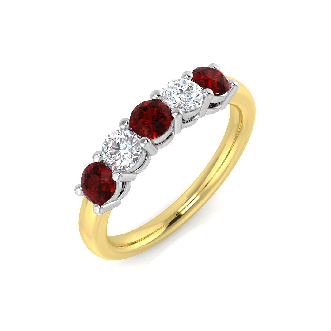 Five Stone Diamond Ring 0.72ct–2.55ct – SL8941~RY – 18k Yellow Gold
