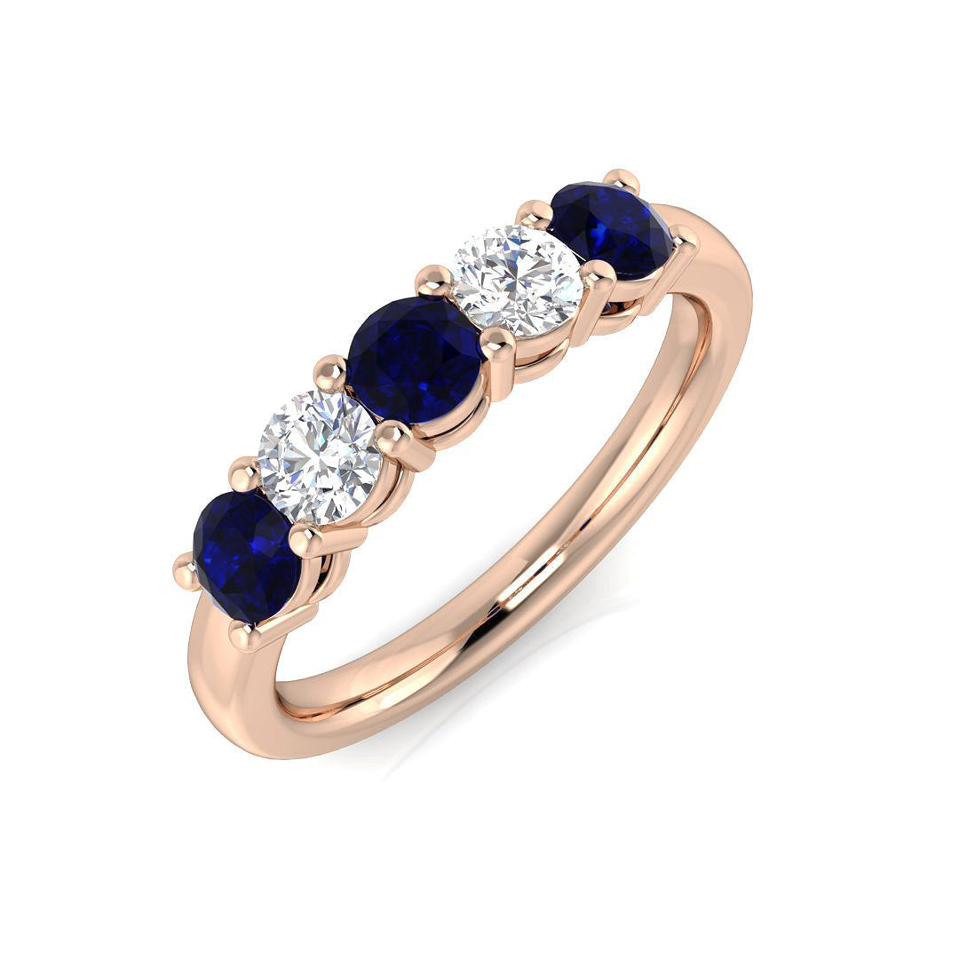 Five Stone Diamond Ring 0.63ct–1.73ct – SL8941~BS – 18k Rose Gold