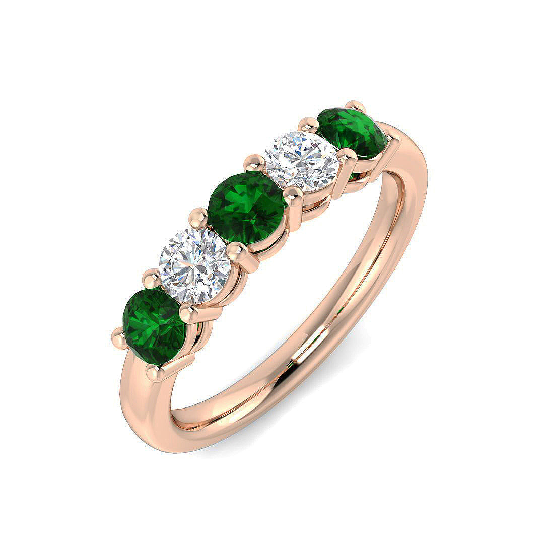 Five Stone Diamond Ring 0.55ct–2.16ct – SL8942~EM – 18k Rose Gold