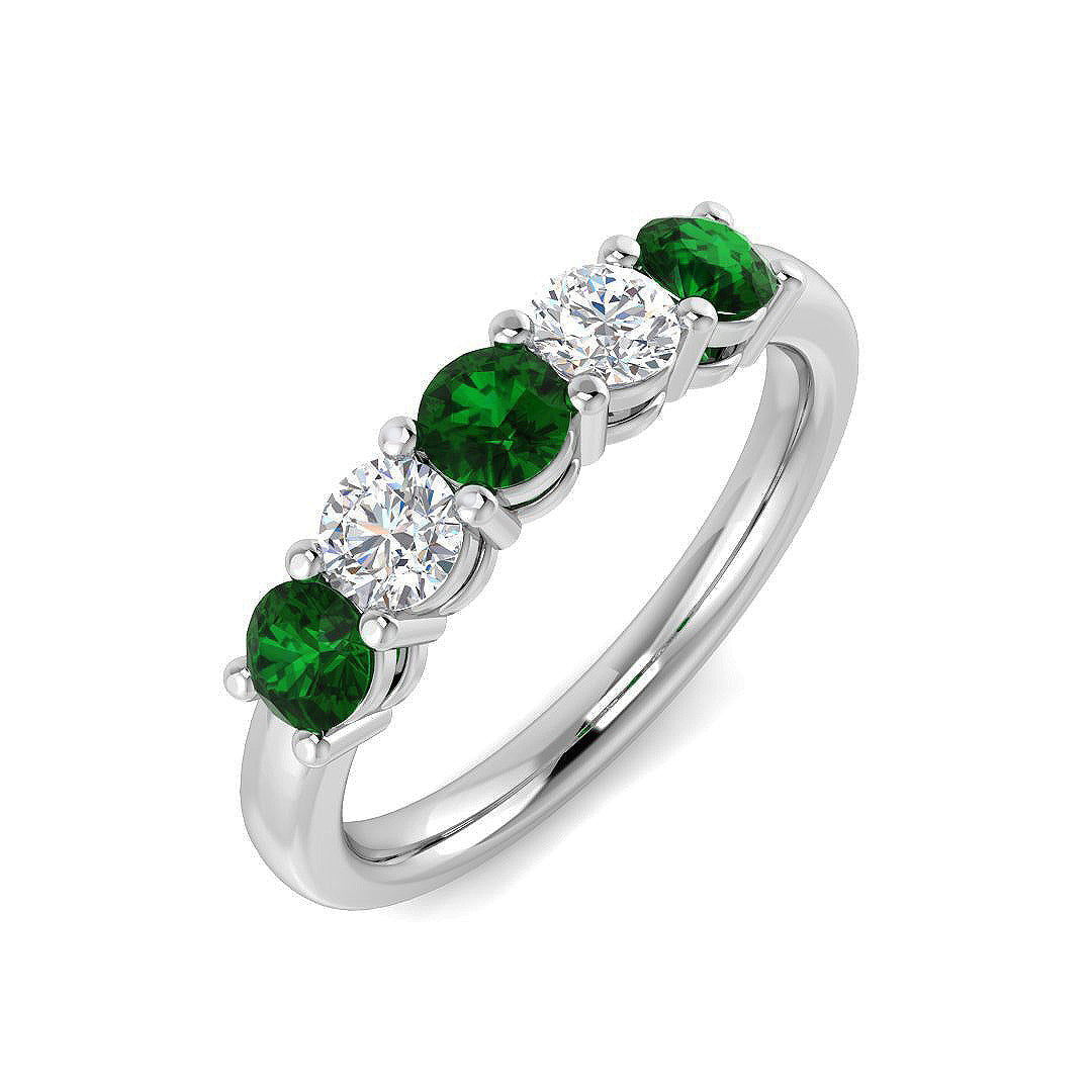 Five Stone Diamond Ring 0.55ct–2.16ct – SL8942~EM – 18k White Gold