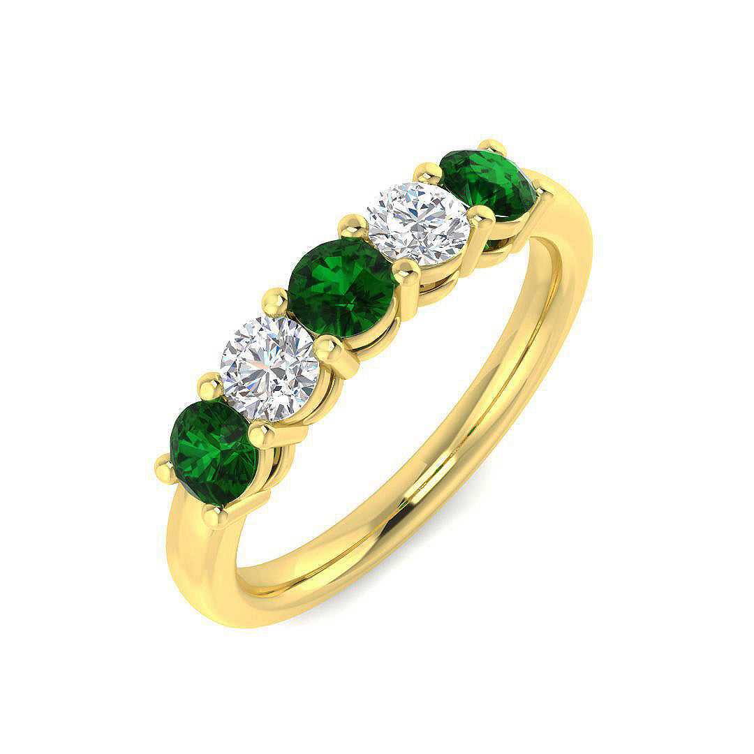 Five Stone Diamond Ring 0.55ct–2.16ct – SL8942~EM – 18k Yellow Gold