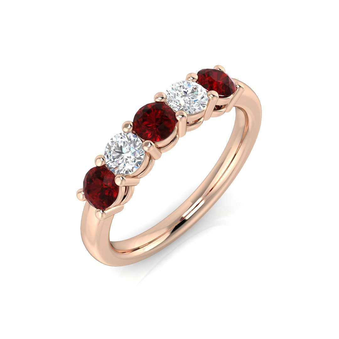 Five Stone Diamond Ring 0.72ct–2.55ct – SL8941~RY – 18k Rose Gold