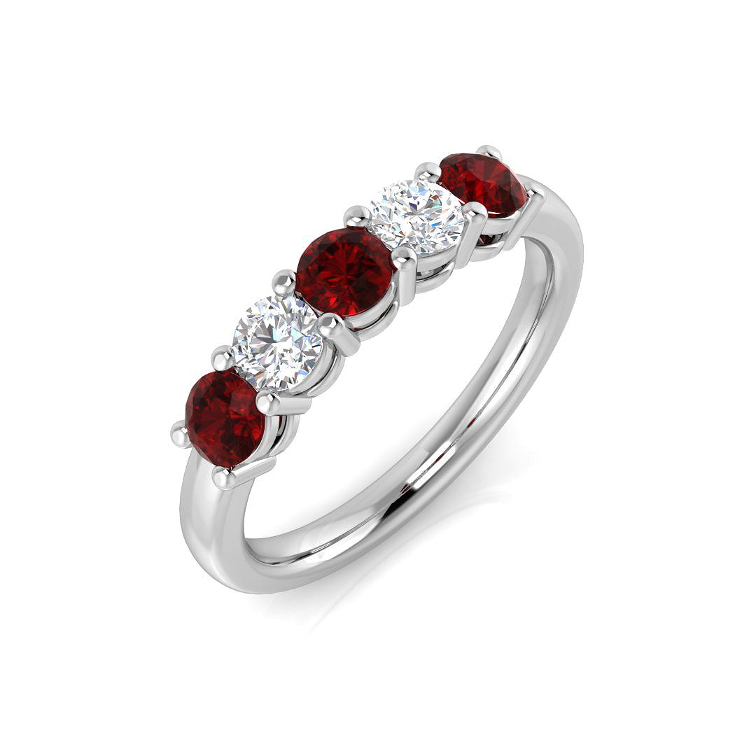 Five Stone Diamond Ring 0.72ct–2.55ct – SL8941~RY – 18k White Gold