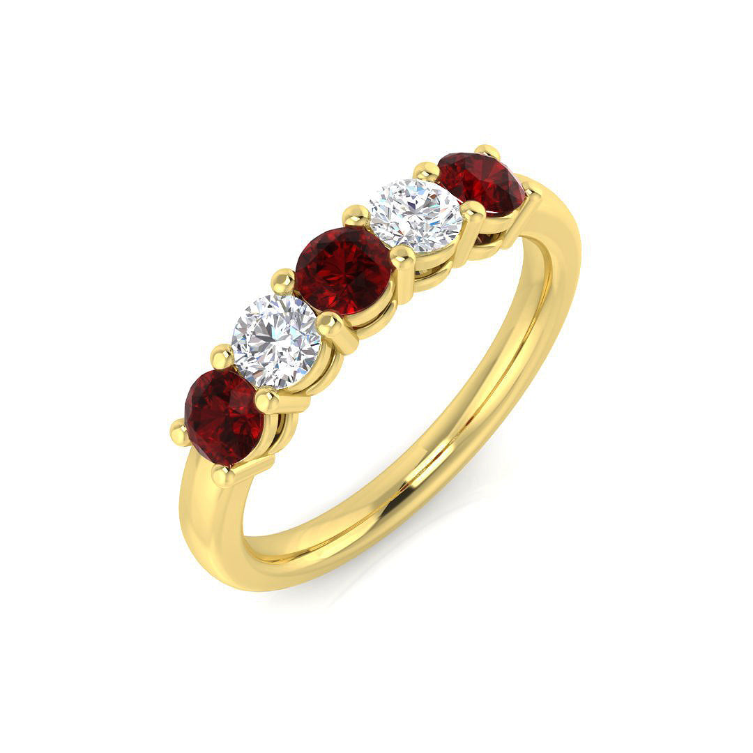Five Stone Diamond Ring 0.72ct–2.55ct – SL8941~RY – 18k Yellow Gold