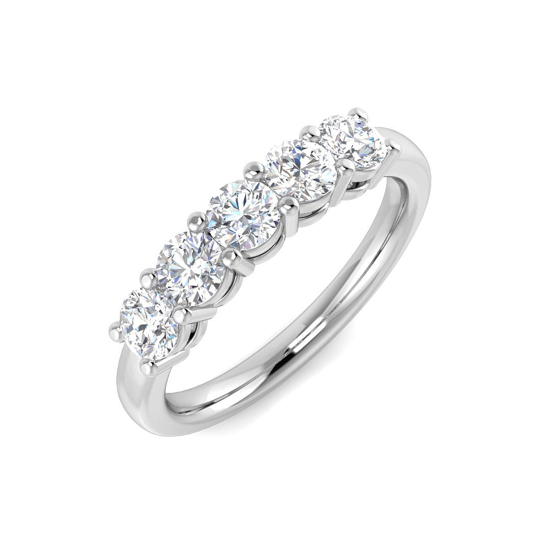 Five Stone Diamond Ring 0.75ct – SL9054 – 18k White Gold