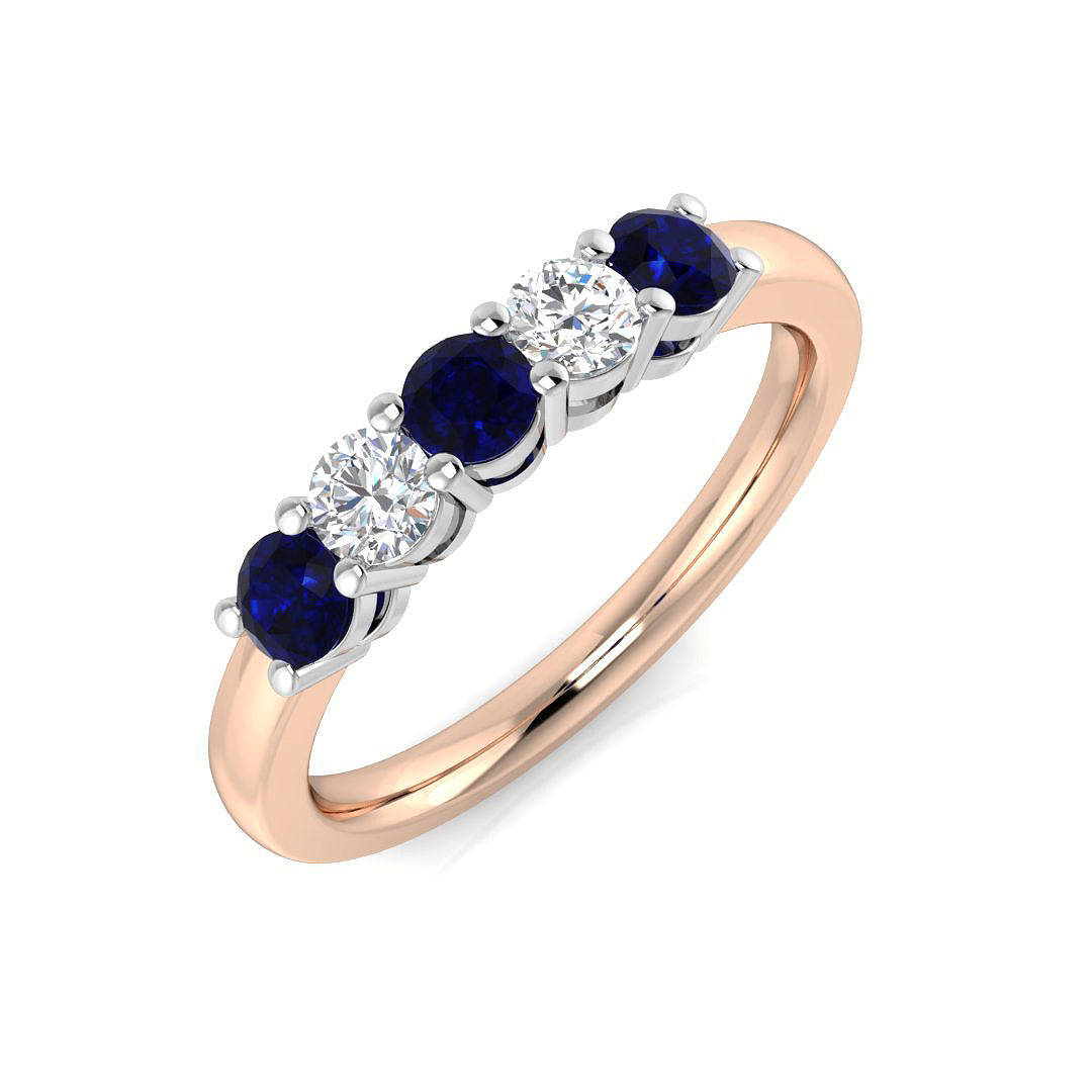 Five Stone Diamond Ring 0.63ct–1.73ct – SL8941~BS – 18k Rose Gold