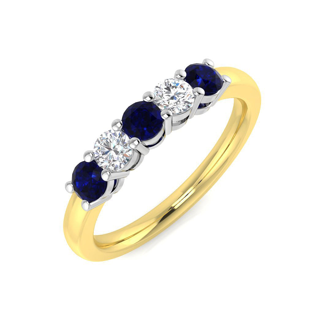 Five Stone Diamond Ring 0.63ct–1.73ct – SL8941~BS – 18k Yellow Gold