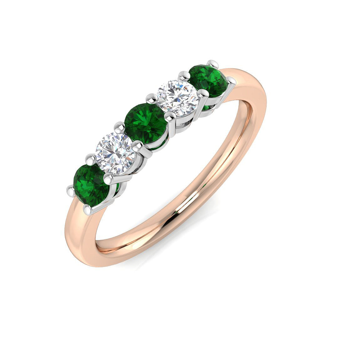 Five Stone Diamond Ring 0.55ct–2.16ct – SL8942~EM – 18k Rose Gold