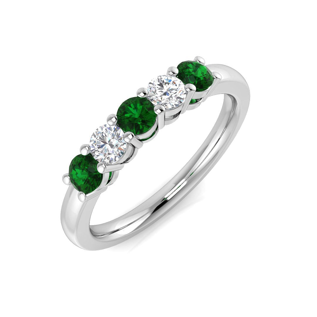 Five Stone Diamond Ring 0.55ct–2.16ct – SL8942~EM – 18k White Gold