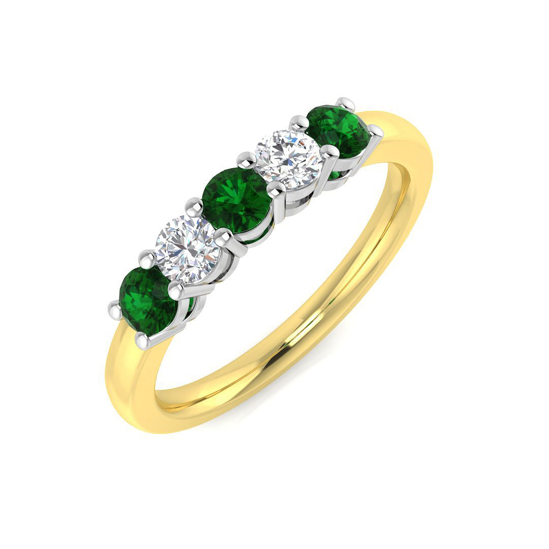 Five Stone Diamond Ring 0.55ct–2.16ct – SL8942~EM – 18k Yellow Gold
