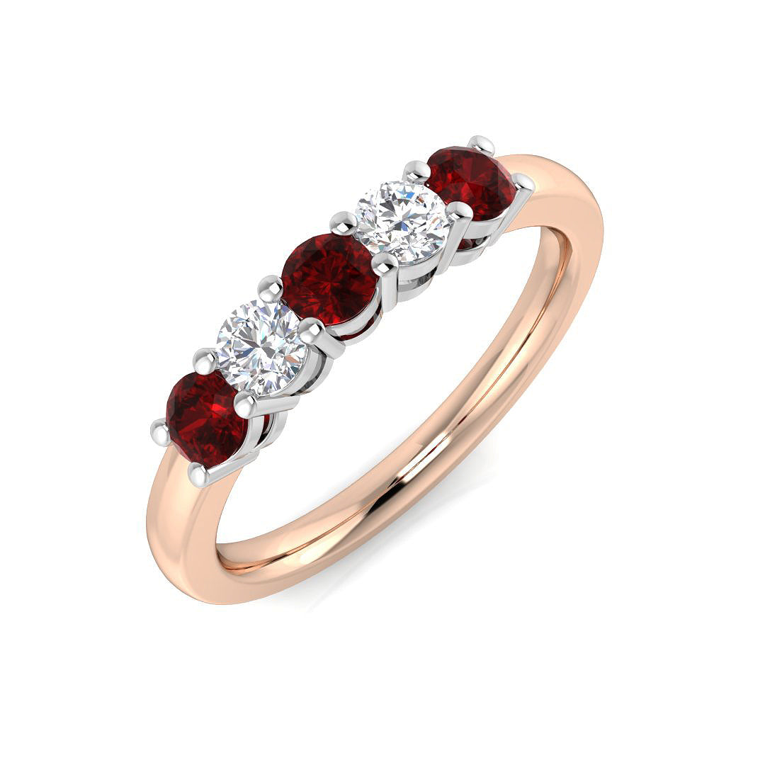 Five Stone Diamond Ring 0.72ct–2.55ct – SL8941~RY – 18k Rose Gold