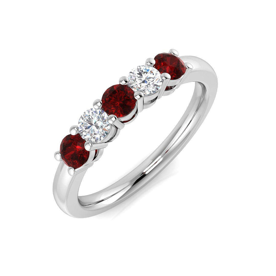 Five Stone Diamond Ring 0.72ct–2.55ct – SL8941~RY – 18k White Gold