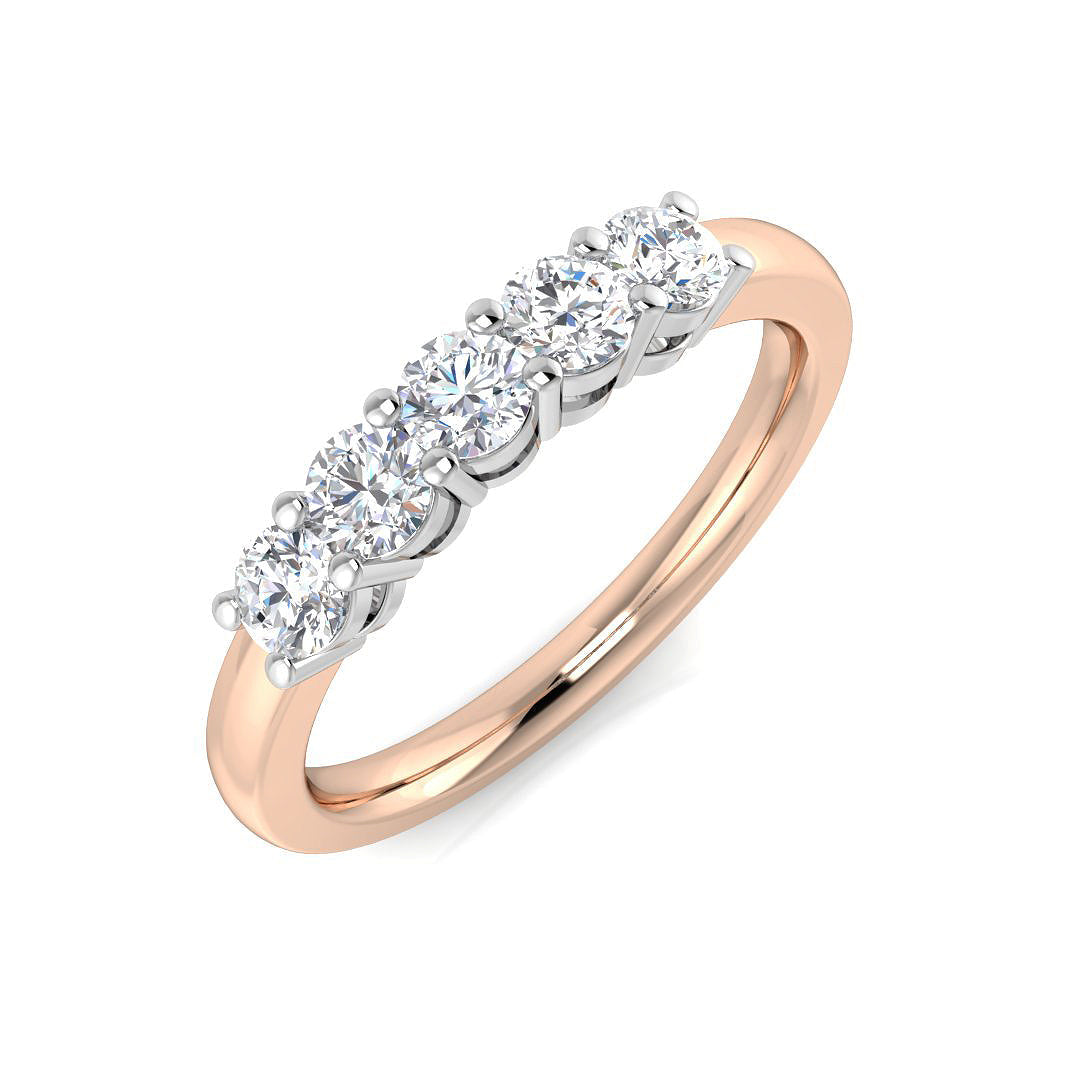 Five Stone Diamond Ring 0.49ct – SL9055 – 18k Rose Gold