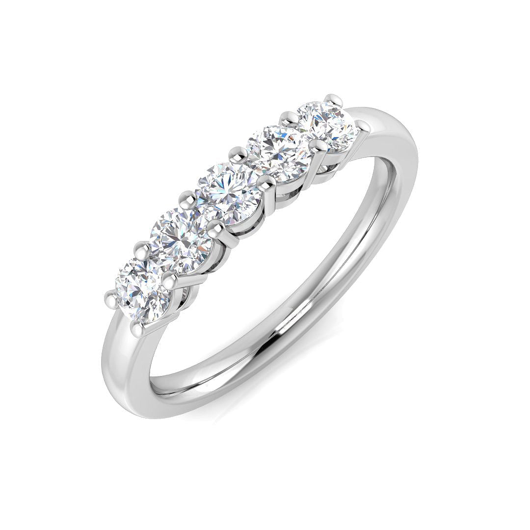 Five Stone Diamond Ring 0.49ct – SL9055 – 18k White Gold