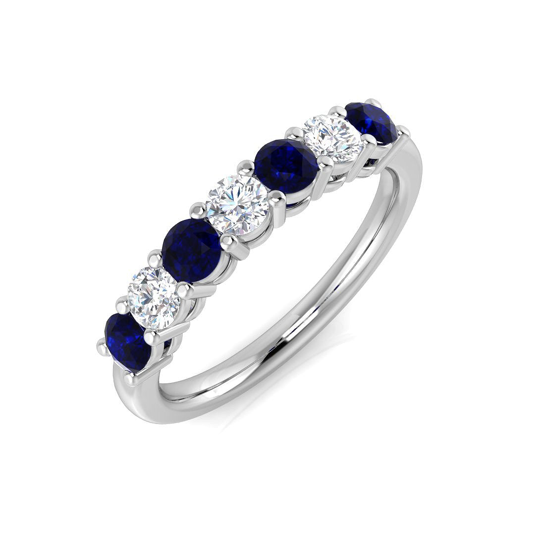 Multi Stone Diamond Ring 0.55ct–0.8ct – SL9059~BS – 18k White Gold