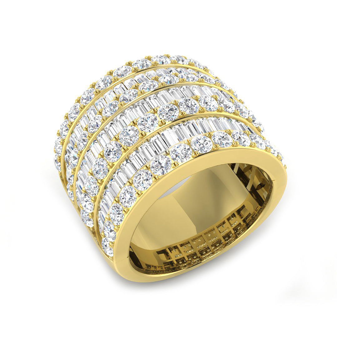 Baguette & Brilliant Diamond Ring 3.9ct – SL9106 – 18k Yellow Gold