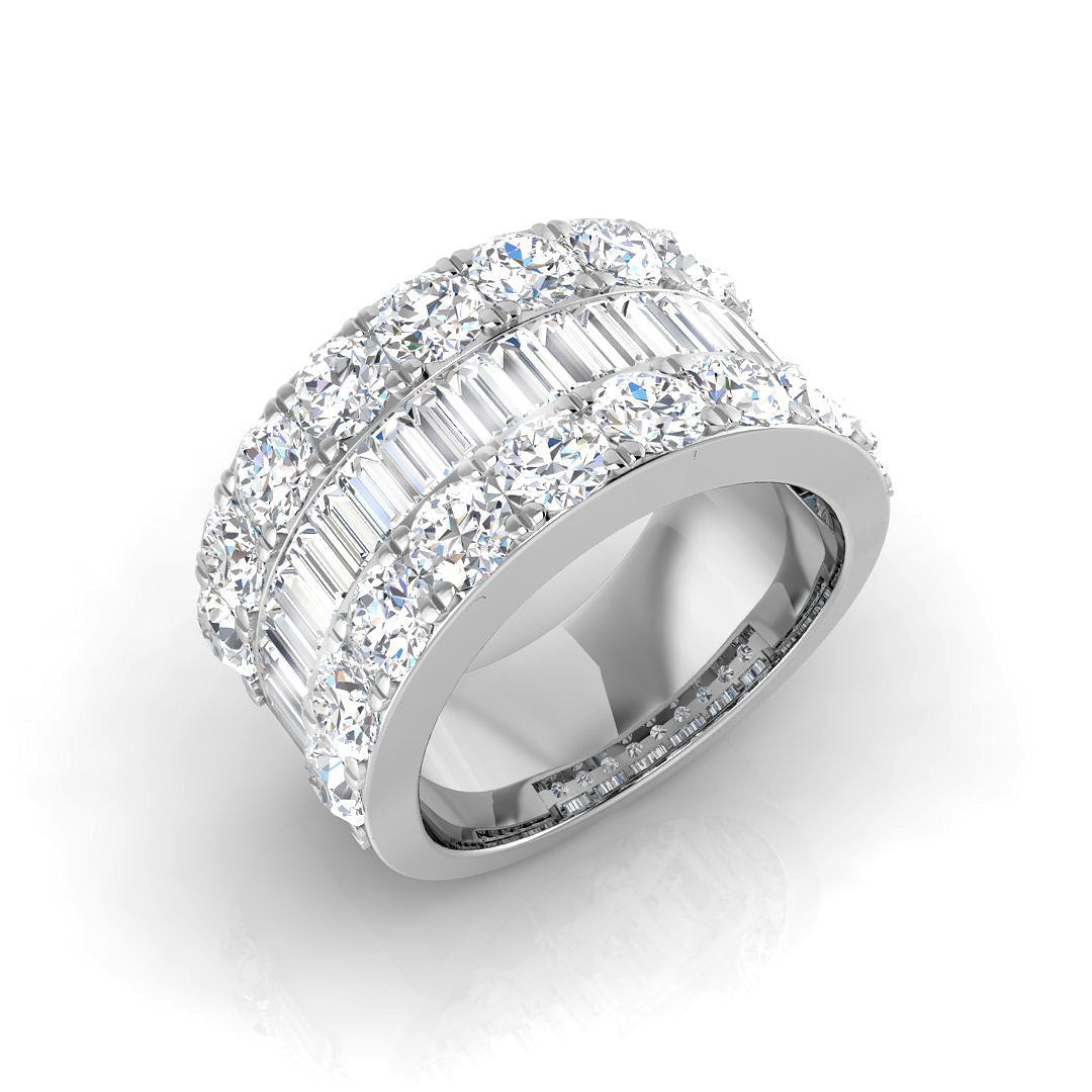 Baguette & Brilliant Diamond Ring 4.0ct–4.15ct – SL9124 – 18k White Gold