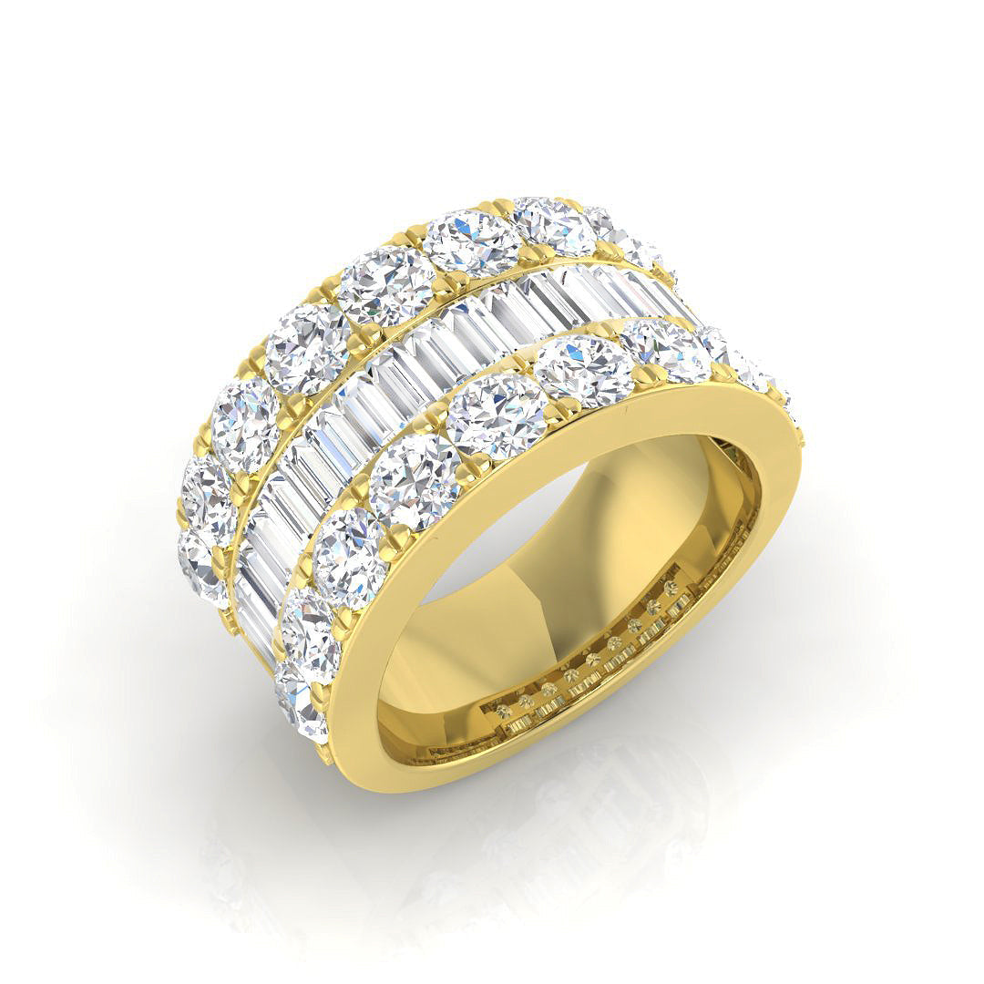 Baguette & Brilliant Diamond Ring 4.0ct–4.15ct – SL9124 – 18k Yellow Gold