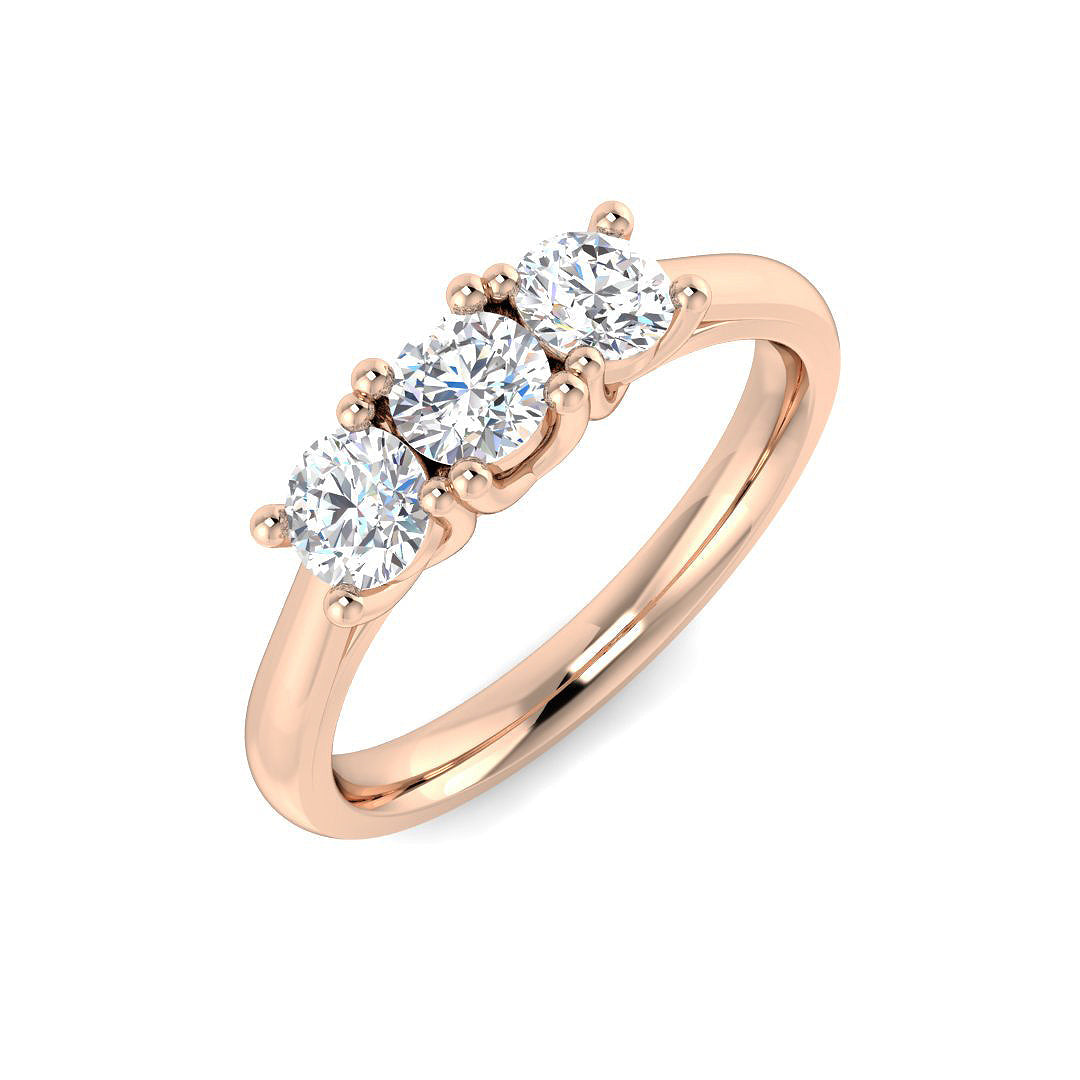 Three Stone Diamond Ring 0.75ct – SL9156 – 18k Rose Gold