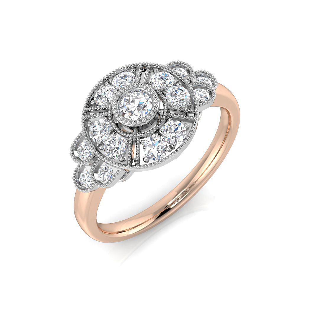 Vintage Diamond Ring 0.32ct–0.74ct – SL9158 – 18k Rose Gold