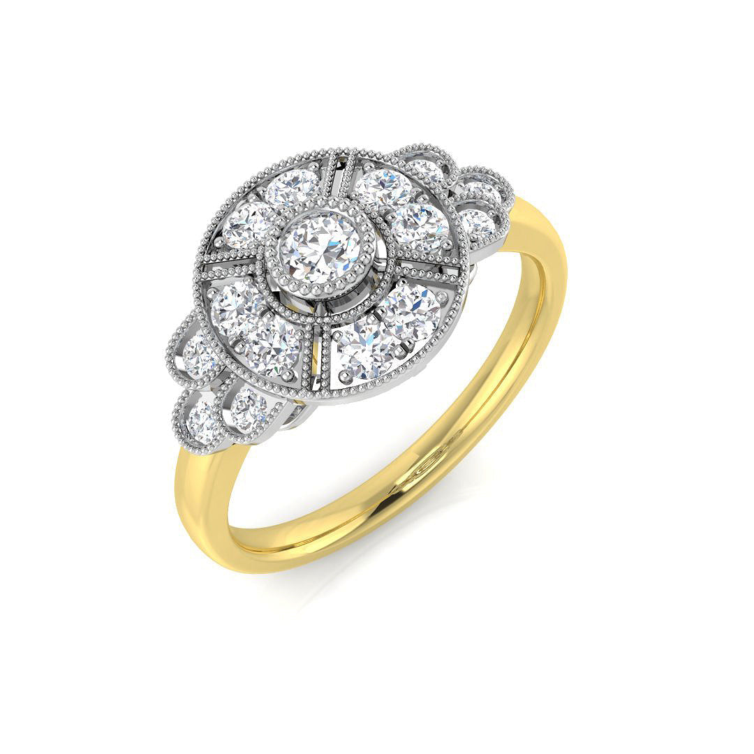 Vintage Diamond Ring 0.32ct–0.74ct – SL9158 – 18k Yellow Gold