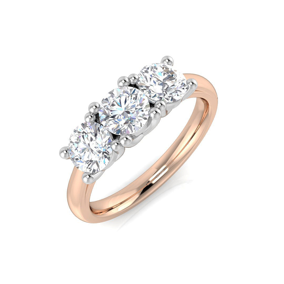 Three Stone Diamond Ring 1.56ct – SL9165 – 18k Rose Gold