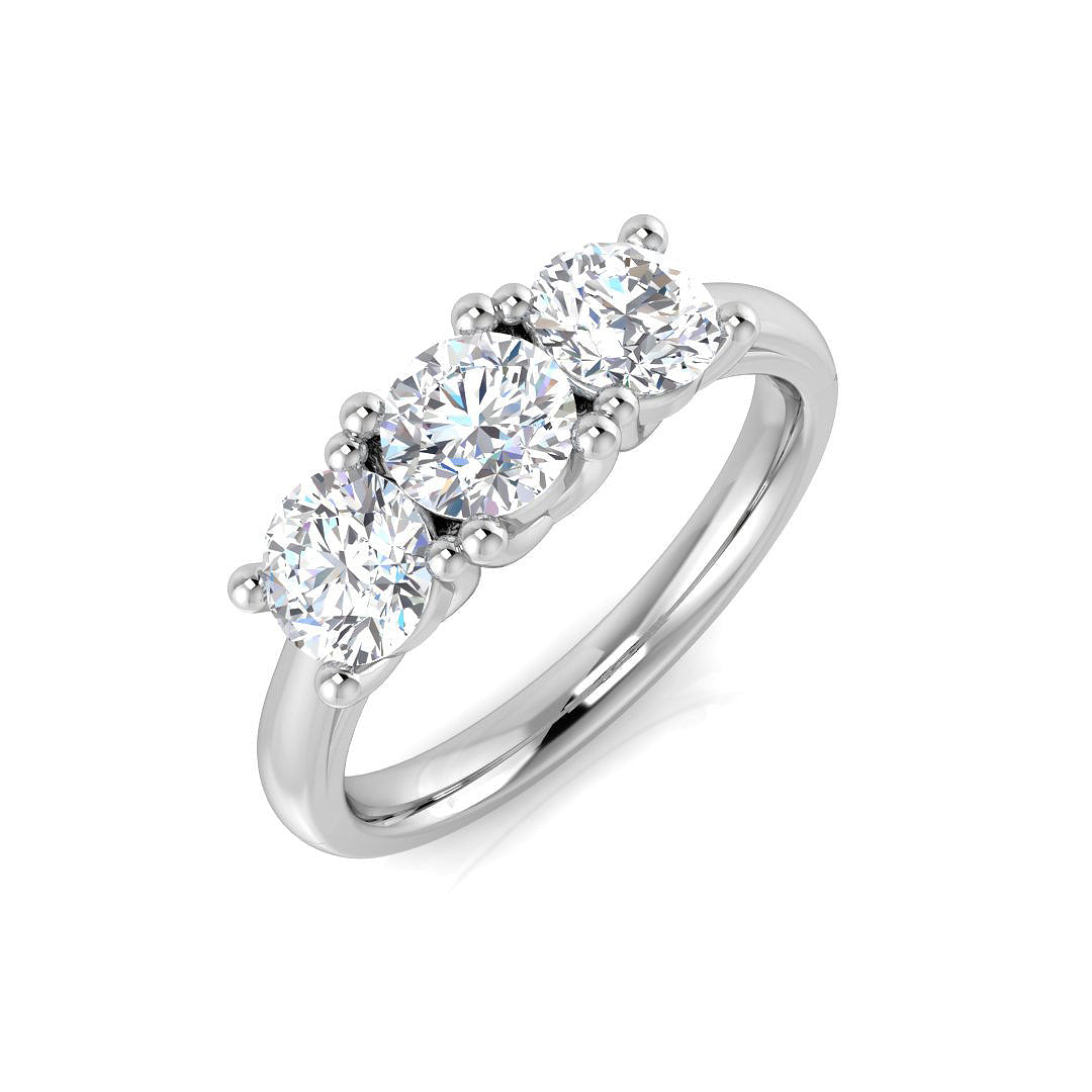 Three Stone Diamond Ring 0.96ct – SL9164 – 18k White Gold