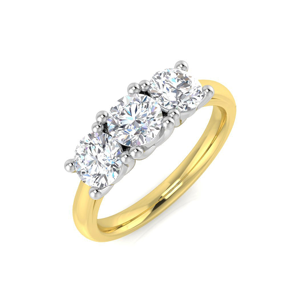 Three Stone Diamond Ring 0.96ct – SL9164 – 18k Yellow Gold