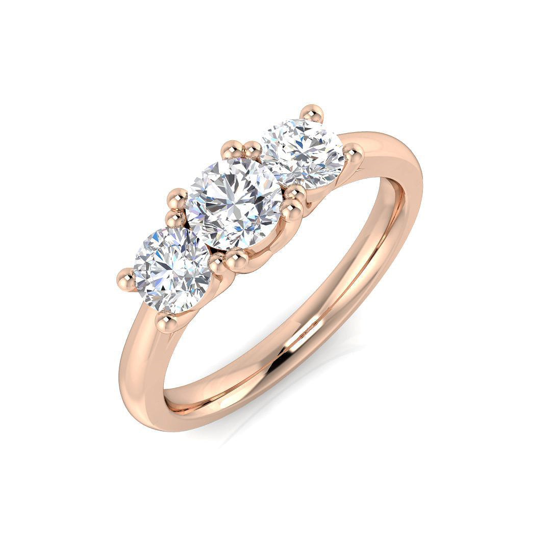 Three Stone Diamond Ring 1.05ct – SL9176A – 18k Rose Gold