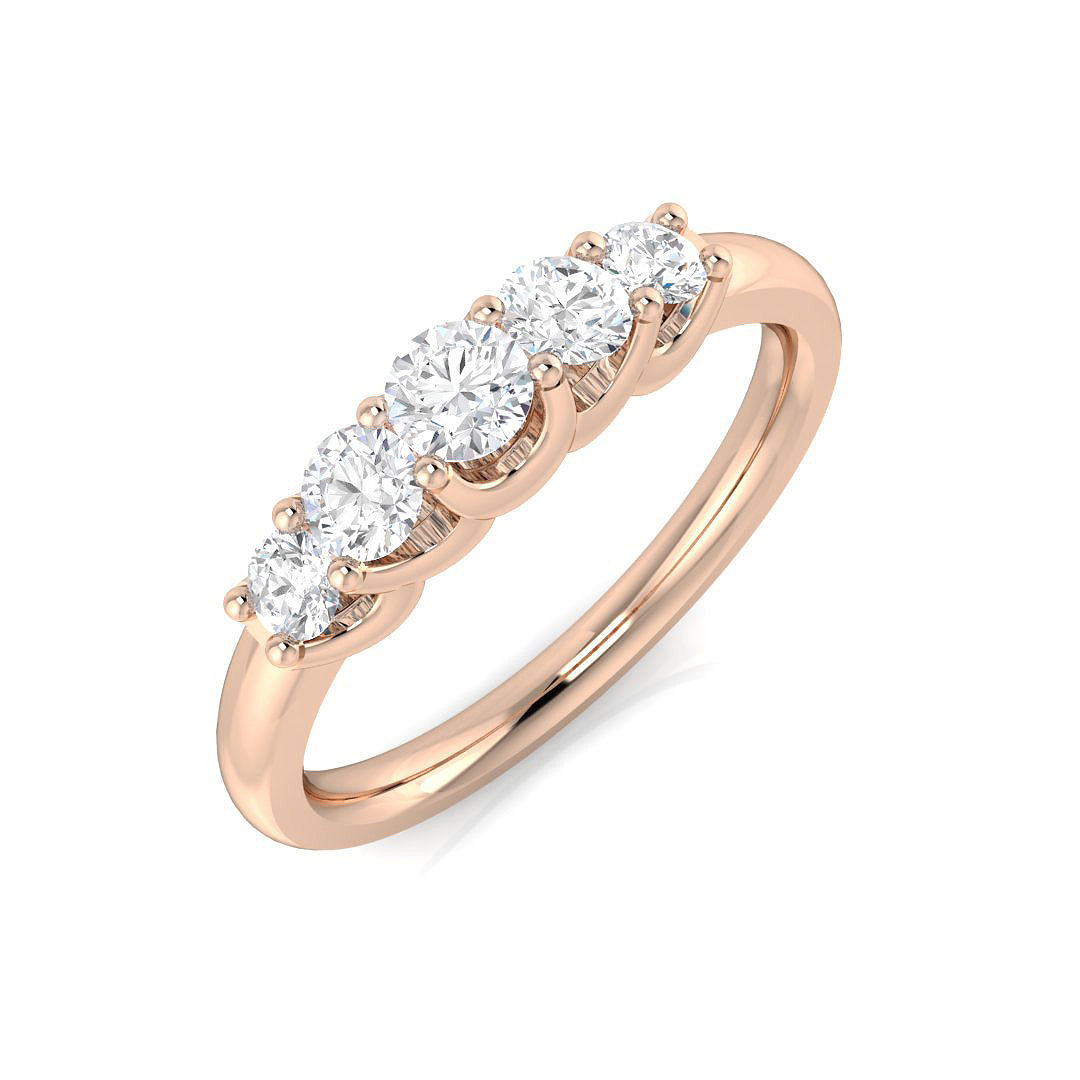 Five Stone Diamond Ring 0.7ct–0.94ct – SL9221 – 18k Rose Gold