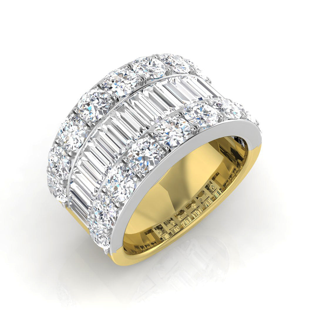 Baguette & Brilliant Diamond Ring 4.33ct–4.5ct – SL9234 – 18k Yellow Gold