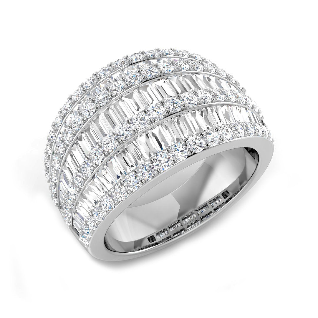 Baguette & Brilliant Diamond Ring 1.56ct–2.26ct – SL9241 – 18k White Gold