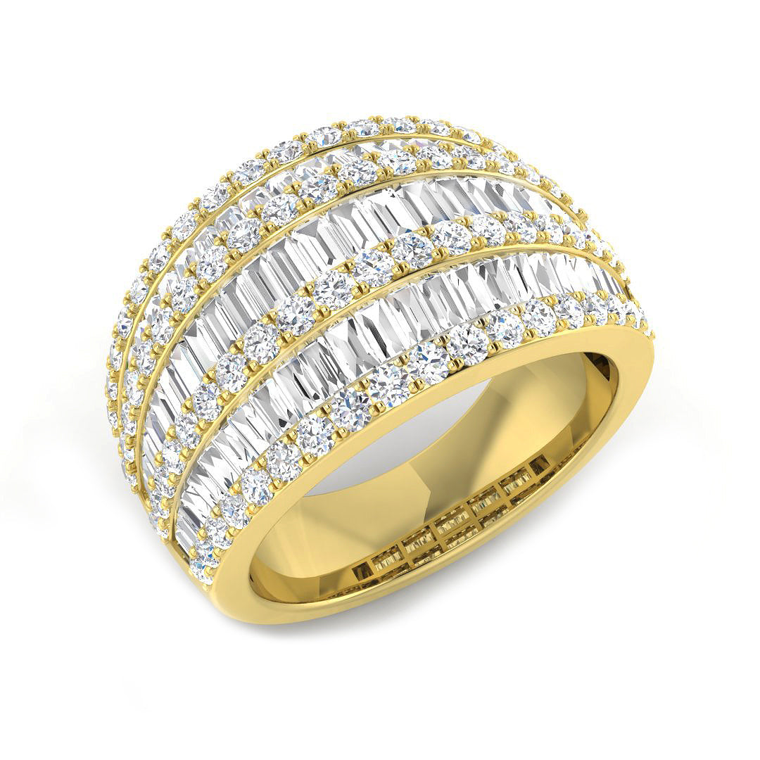 Baguette & Brilliant Diamond Ring 1.56ct–2.26ct – SL9241 – 18k Yellow Gold