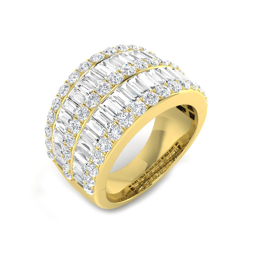 Baguette & Brilliant Diamond Ring 1.11ct–2.66ct – SL9242 – 18k Yellow Gold