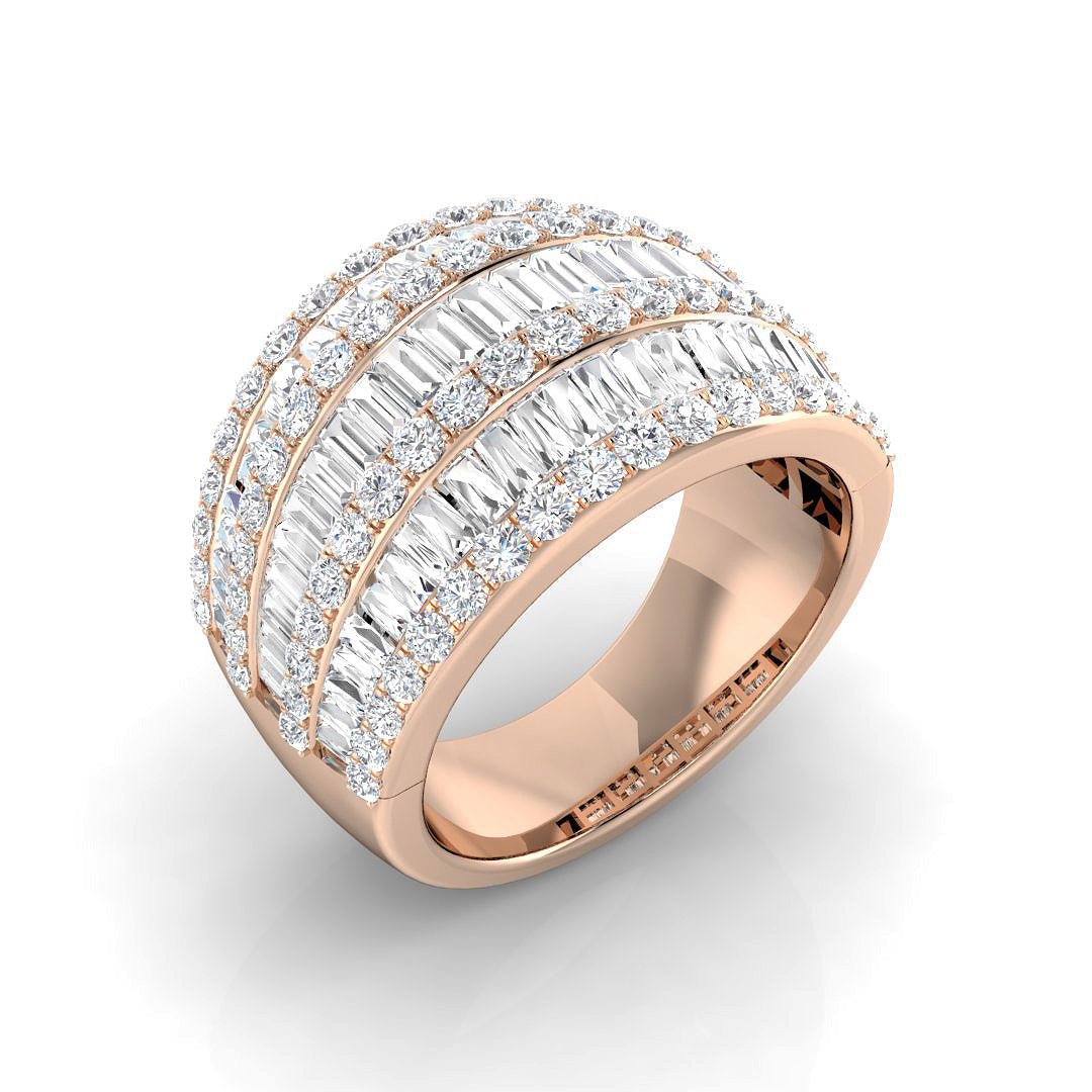 Baguette & Brilliant Diamond Ring 1.56ct–2.26ct – SL9241 – 18k Rose Gold