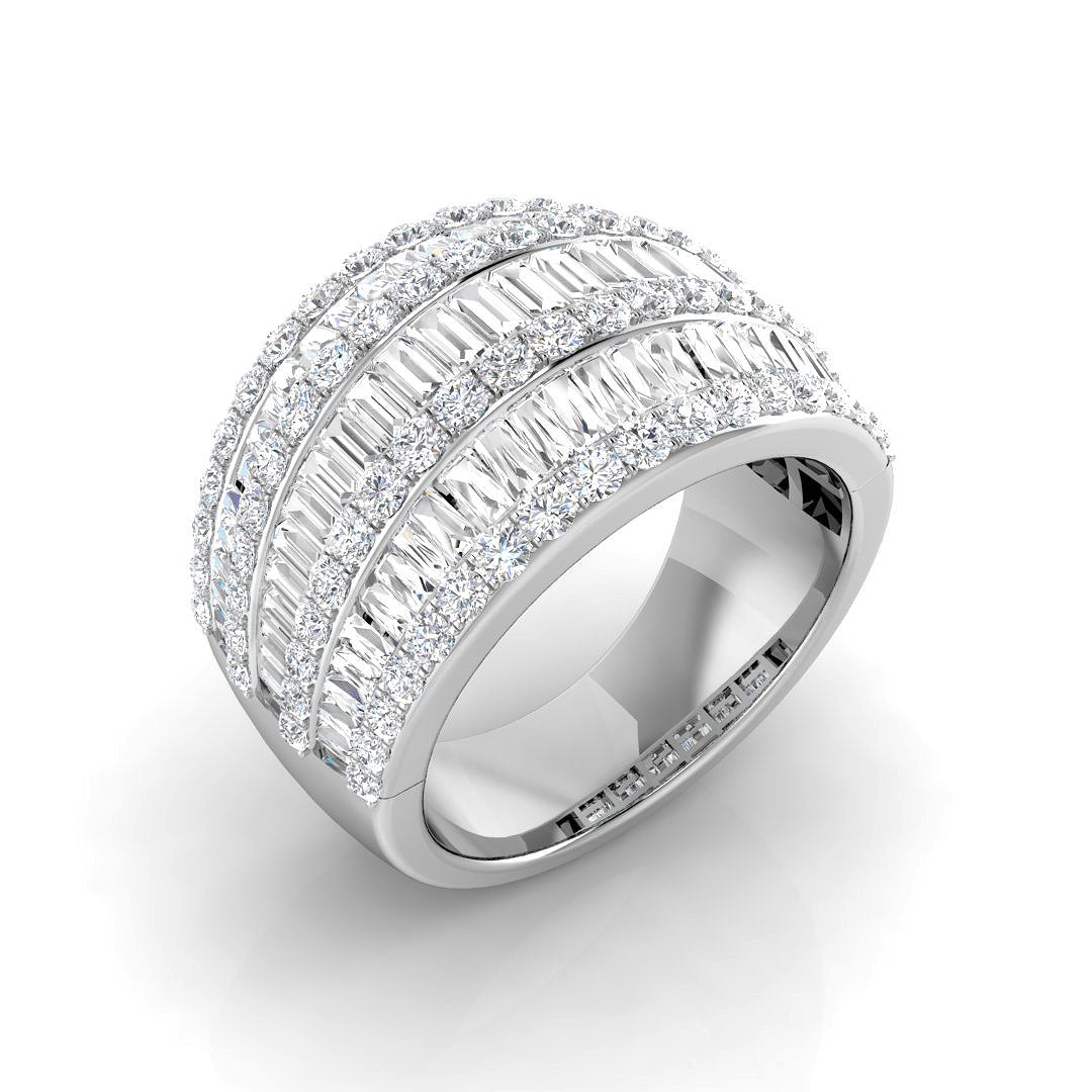 Baguette & Brilliant Diamond Ring 1.56ct–2.26ct – SL9241 – 18k White Gold