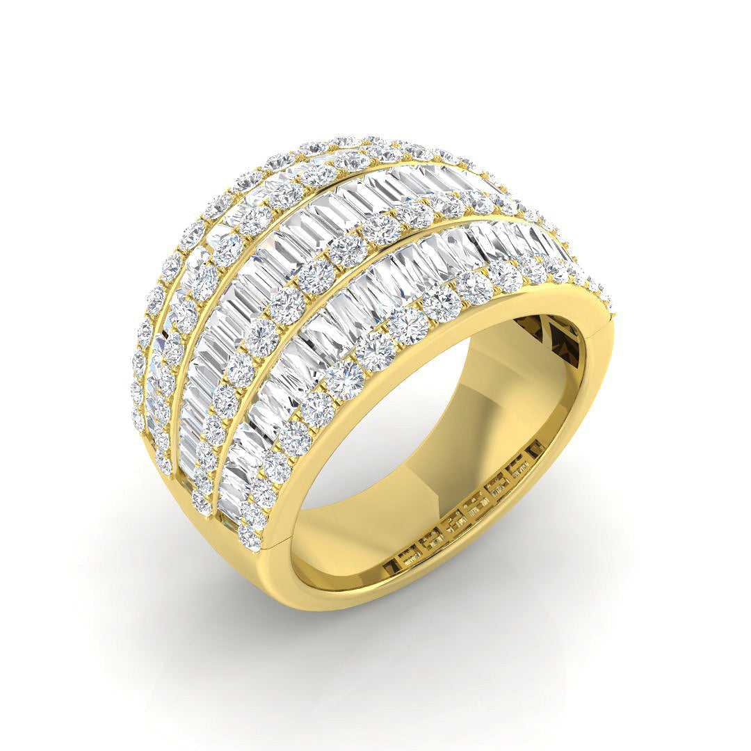 Baguette & Brilliant Diamond Ring 1.56ct–2.26ct – SL9241 – 18k Yellow Gold