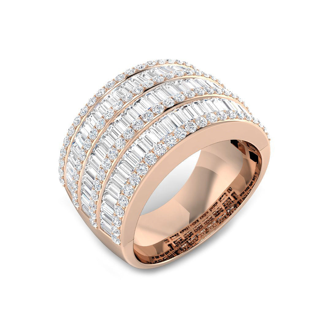 Baguette & Brilliant Diamond Ring 1.56ct–2.26ct – SL9241 – 18k Rose Gold