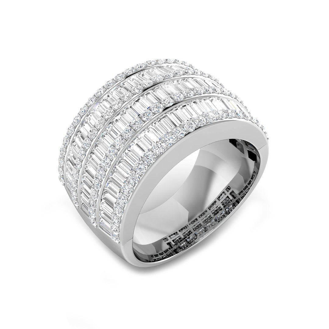 Baguette & Brilliant Diamond Ring 1.56ct–2.26ct – SL9241 – 18k White Gold