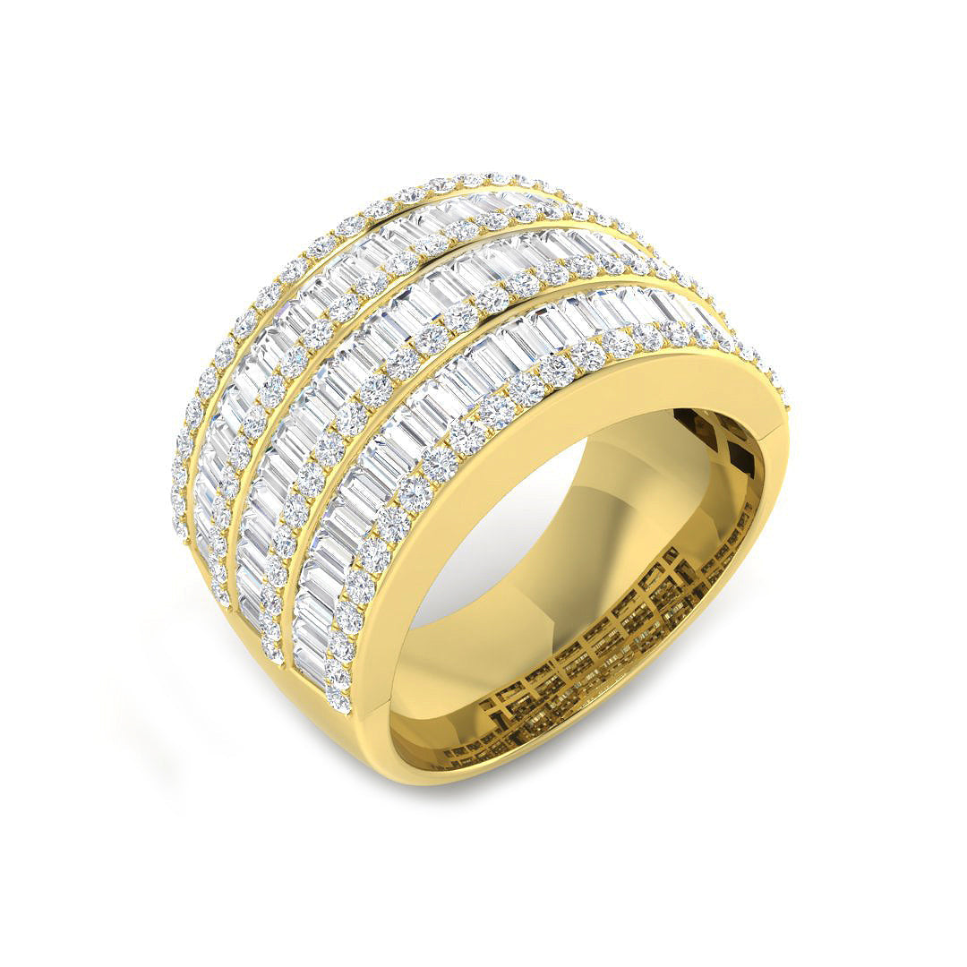 Baguette & Brilliant Diamond Ring 1.56ct–2.26ct – SL9241 – 18k Yellow Gold
