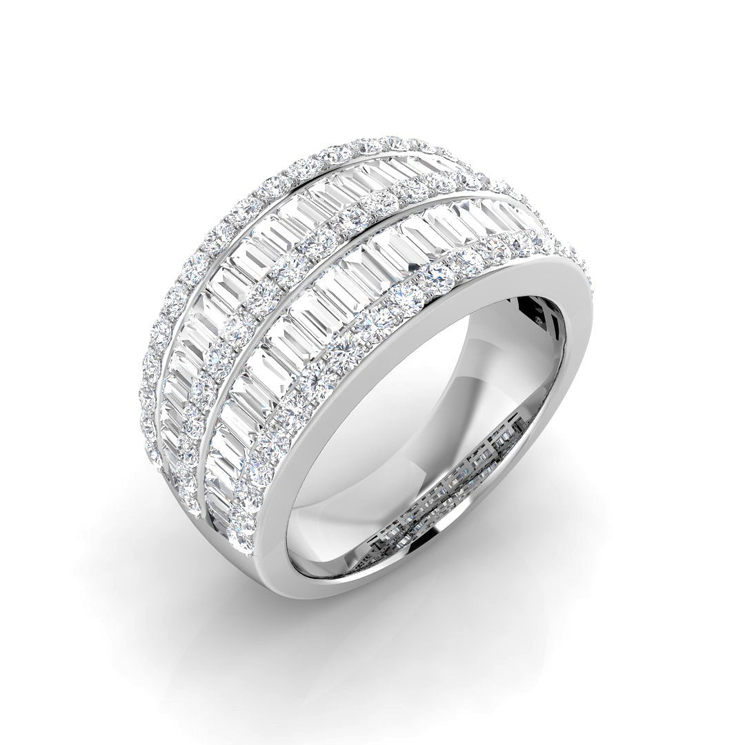 Baguette & Brilliant Diamond Ring 1.11ct–2.66ct – SL9242 – 18k White Gold
