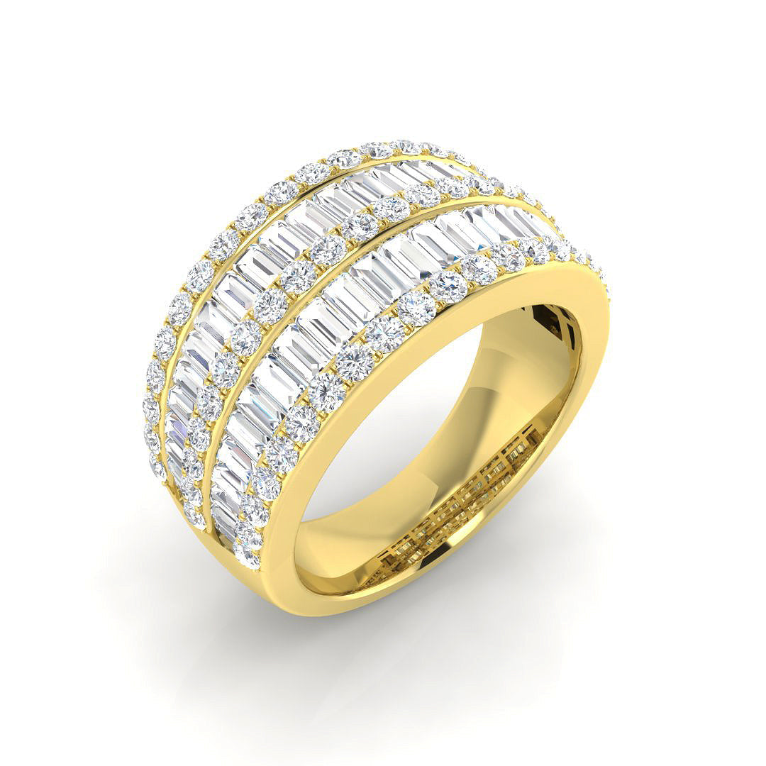 Baguette & Brilliant Diamond Ring 1.11ct–2.66ct – SL9242 – 18k Yellow Gold