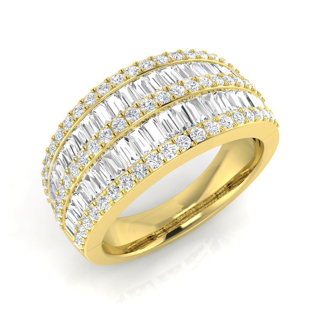 Baguette & Brilliant Diamond Ring 1.11ct–2.66ct – SL9242 – 18k Yellow Gold