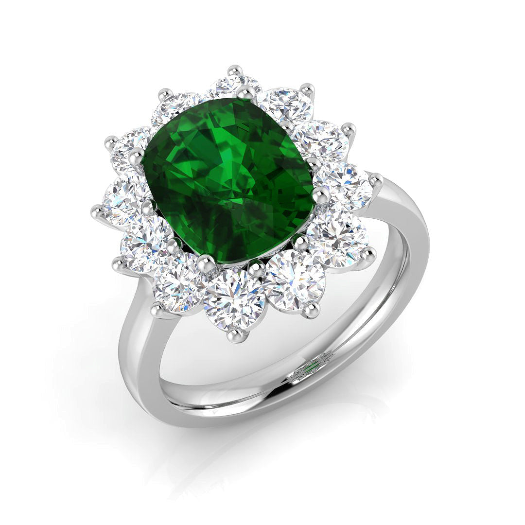 Cluster Diamond Ring 2.93ct–5.48ct – SL9378~EM – 18k White Gold