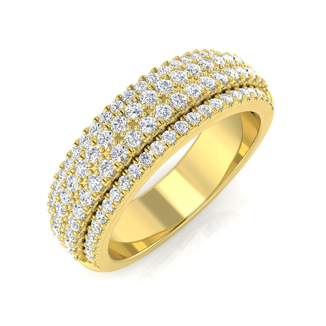 Pave Diamond Ring 0.77ct – SL9386 – 18k Yellow Gold