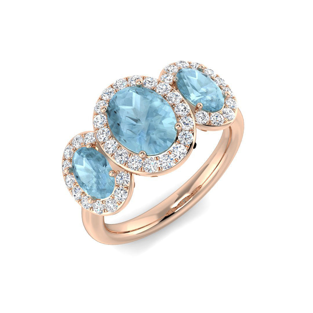 Three Stone Diamond Ring 2.56ct – SL9407A~AQ – 18k Rose Gold