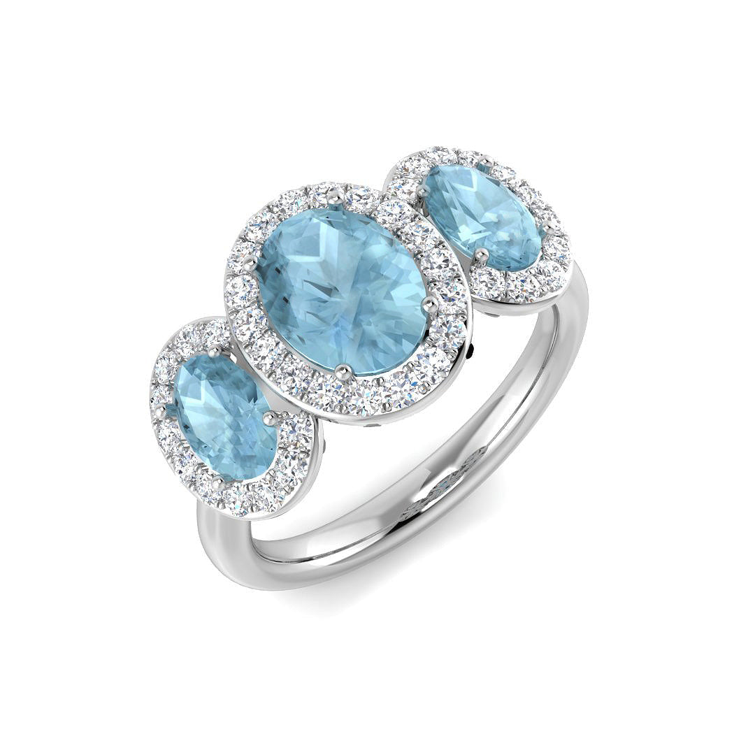 Three Stone Diamond Ring 2.56ct – SL9407A~AQ – 18k White Gold